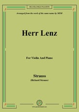 Herr Lenz,for Violin and Piano P.O.D cover